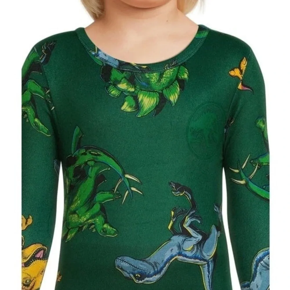 Kids Dinosaur Pajama Set - Green and Blue